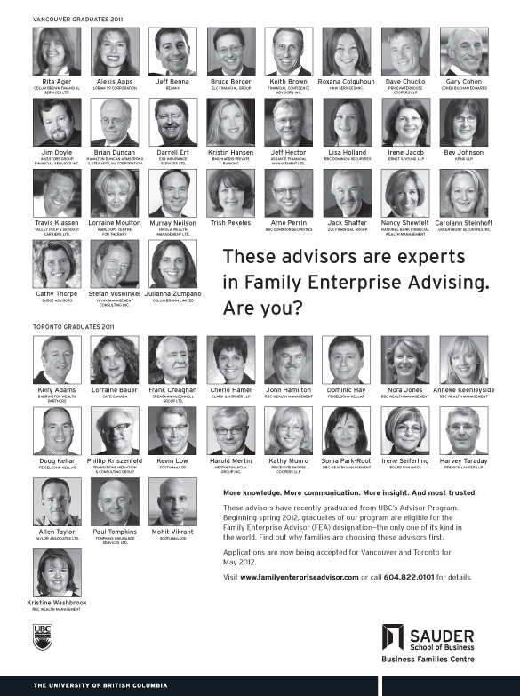 UBC Family Enterprise Advising Grads